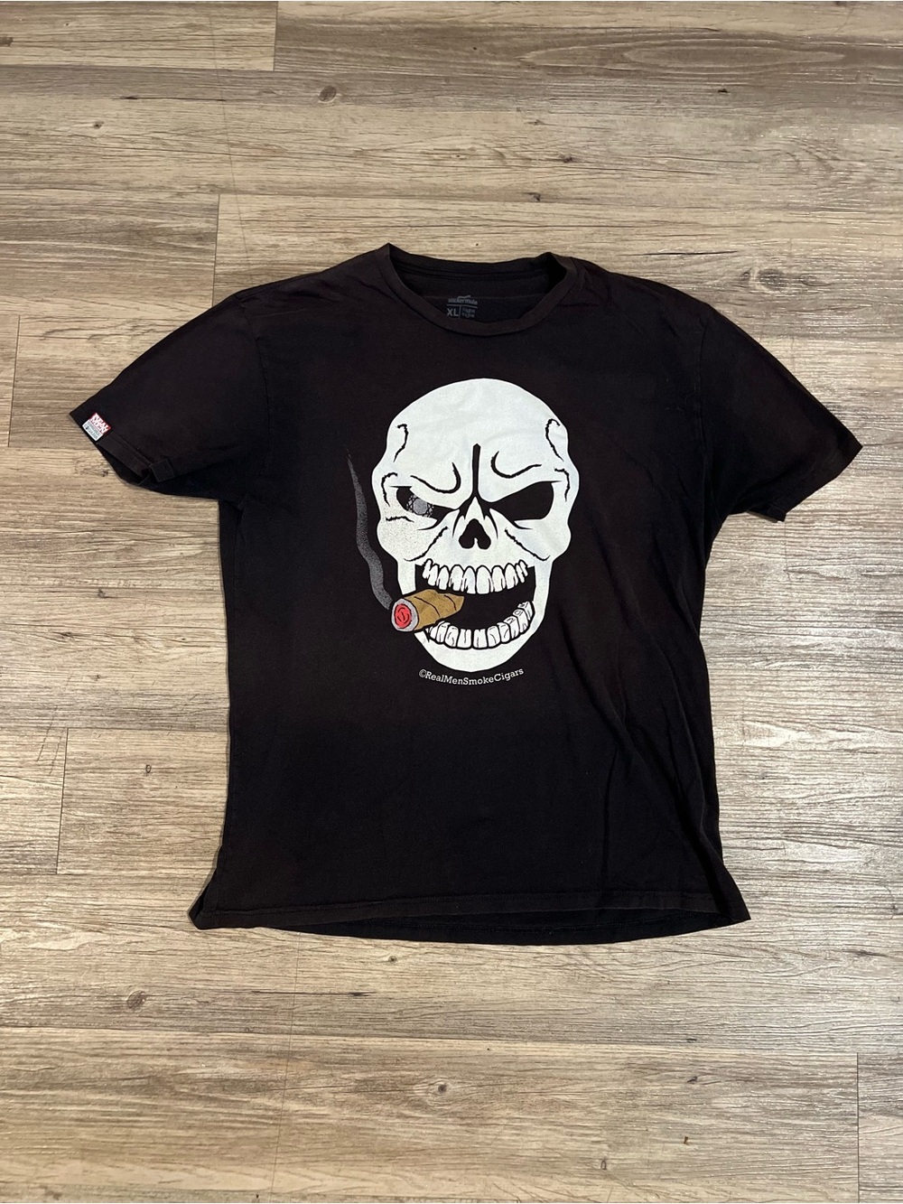 Real Men Skull T Shirt Black Big Logo Size XLarge
